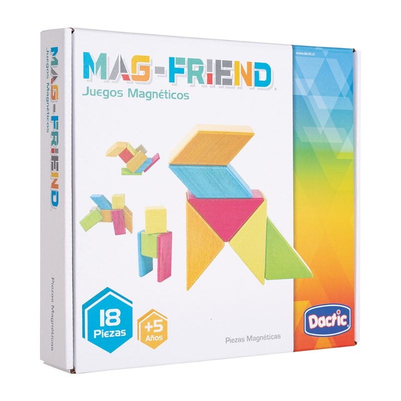 Dactic - Juego Magnético Pieza Madera Colores 18 Unidades