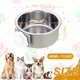 thumbnail image 2 of Uxcell Cuenco para Jaula de Perro, Comedero de Agua y Comida Antivuelco de Acero Inoxidable Desmontable para Jaula de Mascotas (Redondo, Gris, 13.2oz), Destinado para Cachorros/Gato/Conejo/Pájaro, 2 of 7