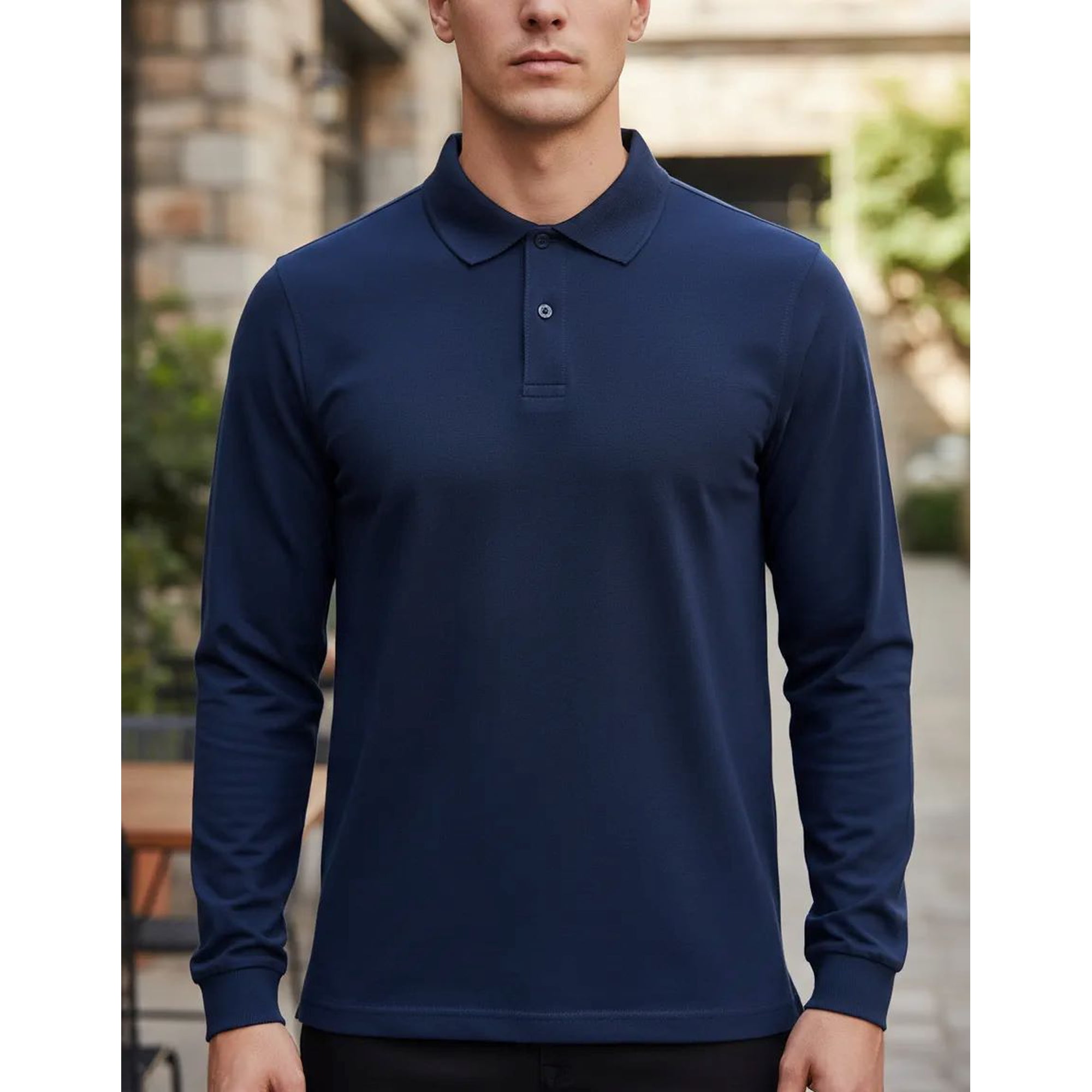 Metalfer - Polera De Trabajo Manga Larga Pique Talla S Azul Oscuro