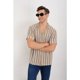 thumbnail image 3 of Camisa Hombre Hilo Algodon Verano Diseño Lineas Calidad Premium 7225, 3 of 4