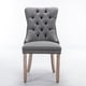 thumbnail image 1 of Nikki Collection Modern, High-end Tufted Solid Wood Contemporary Flax Upholstered Linen Dining Chair with Wood Legs Nailhead Trim 2-Pcs Set,Gray, SW6801GY, 1 of 3