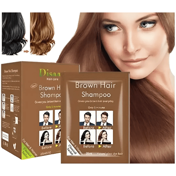 SHAMPOO CUBRE CANAS DISAAR MARRON NATURAL / CASTAÑO CLARO SACHET 10 UN
