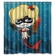 thumbnail image 1 of Cortina de ducha de sirena Joker Harley Quinn con ganchos, tamaño 66 x 72 pulgadas, 1 of 3