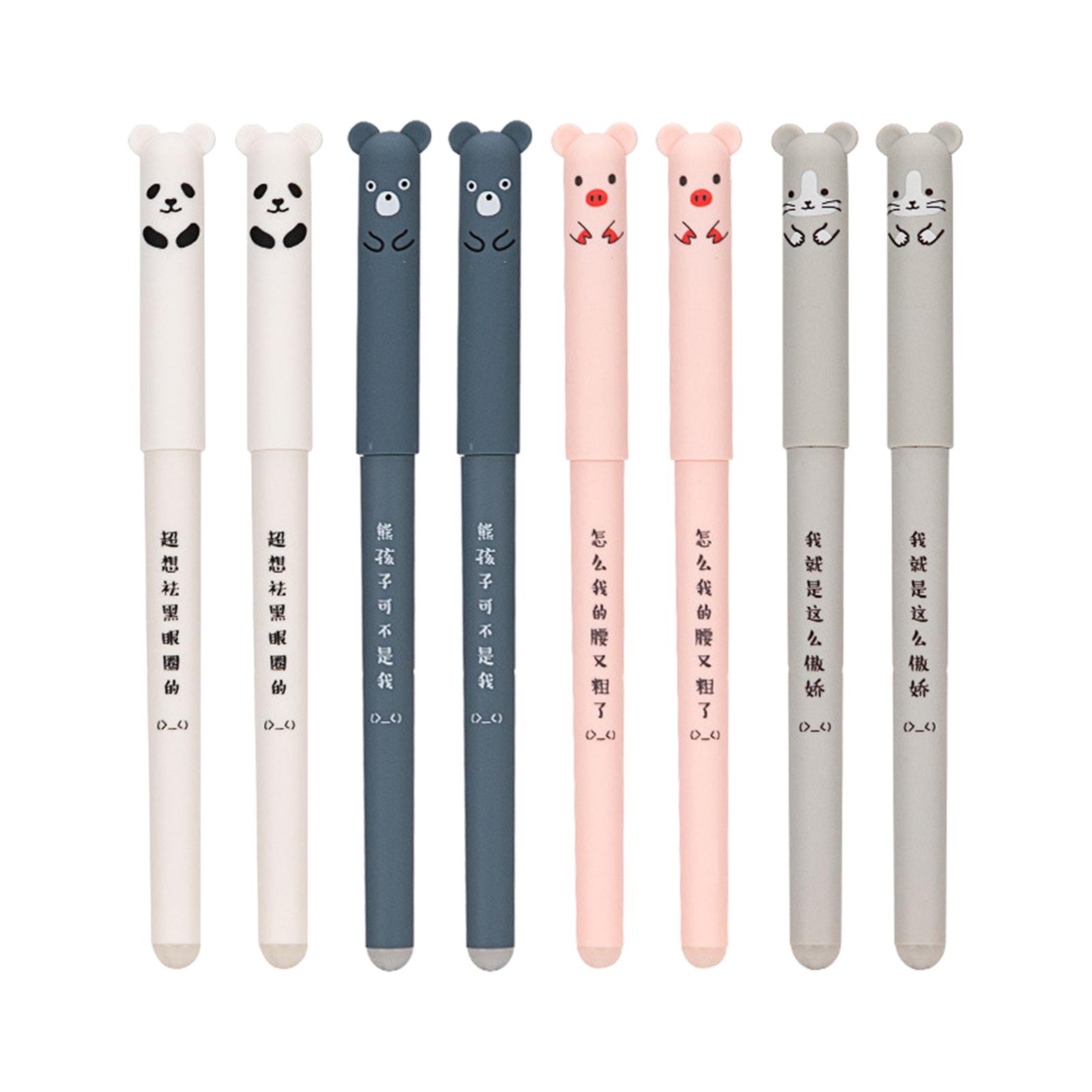 Magideal - 8 Bolígrafos De Gel Borrables De 0,38 Mm, Bolígrafos Borrables Para Papelería, Suministros De Negocios, Color Negro