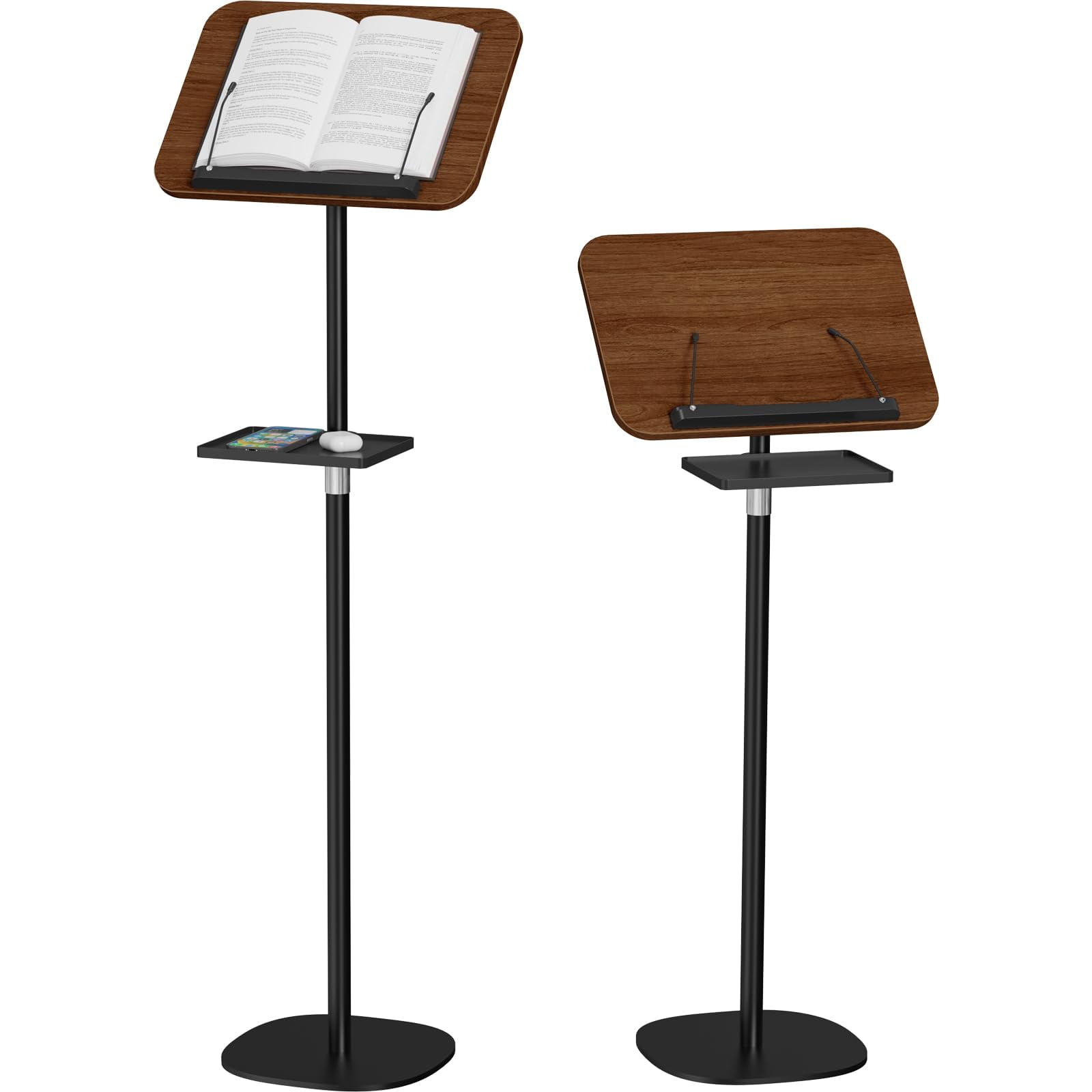 Atril De Piso Ajustable Snughome Para Libros Con Bandeja De Madera 53-130 Cm