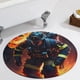 thumbnail image 5 of Bomberos Alfombra Redonda de Felpa Coral, Antideslizante, No Desprende Pelusas, Lavable y Duradera para Salón, Dormitorio y Habitación de Niños 60cm, 5 of 6