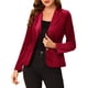 thumbnail image 1 of INSPIRE CHIC Chaqueta de Terciopelo Vintage para Mujer Regreso a Clases para Maestras Blazer con Solapa de Muesca Botón Frontal para el Trabajo Talla L Burdeos, 1 of 8