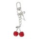 thumbnail image 1 of Unique Bargains 1 Pc Encantos de Bolso con Lazo de Cereza Elegante Accesorios de Bolsas Llavero Tono Plateado Rojo Claro, 1 of 5