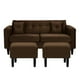 thumbnail image 1 of Sofa New Retro 3c + 2 Pouf Felpa 00 Chocolate, 1 of 6