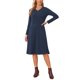 thumbnail image 2 of INSPIRE CHIC Vestido de Punto para Mujer Otoño Invierno Manga Larga Suelto Cuello en V Jersey A-Line Midi con Bolsillos L Azul Oscuro, 2 of 6