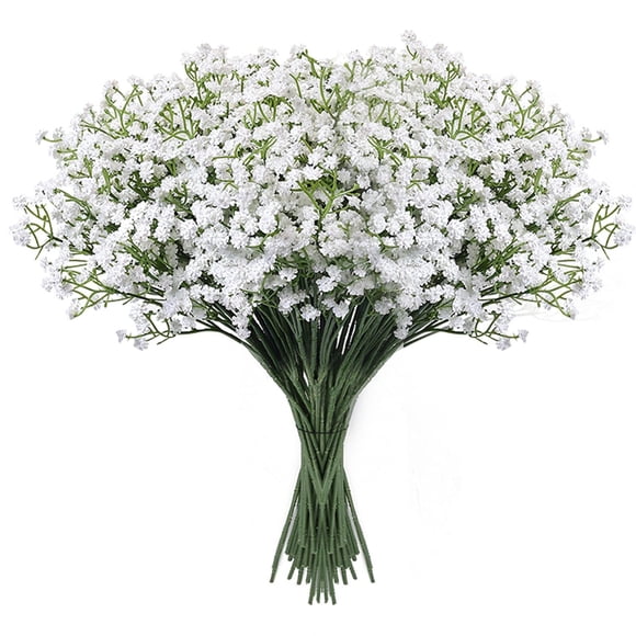 Flores artificiales LYLYFAN Babys Breath Gypsophila x18, color blanco