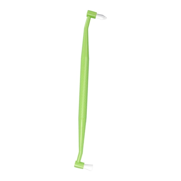 Cepillo de dientes de doble cabeza para gatos y perros, cepillo de dientes con detalles para mascotas, mango largo reutilizable para la mayoría de las Verde