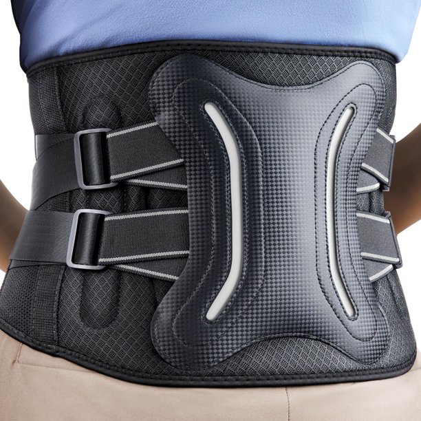 Faja lumbar FEATOL para hombres y mujeres, cinturón de soporte lumbar de 5 varillas, talla L