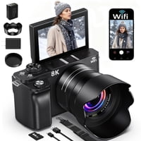 Cámara Digital Sinexe 8K 88Mp Wifi Para Vlogging Con Zoom Digital 18X Uhd