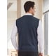 thumbnail image 3 of INSPIRE CHIC Chaleco de Punto Clásico sin Mangas para Hombre con Cuello en V y Diseño de Rombos M Azul Marino Gris, 3 of 6
