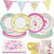 thumbnail image 1 of Mantel Talking Tables – Set de fiesta floral de 50 piezas, 1 of 7