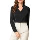thumbnail image 1 of INSPIRE CHIC Camisa Elegante de Mujer con Cuello en V y Mangas Largas con Botones M Negro, 1 of 7