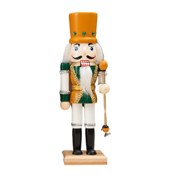 Hecho A Mano Gordito De Madera Cascanueces Marioneta Vacaciones Decoración Navideña Amarillo