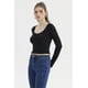thumbnail image 2 of Polera Mujer Escote Abotonado Negro, 2 of 4