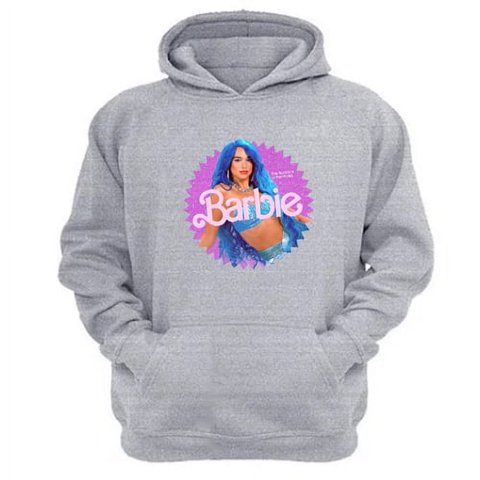 Genérico - Polerón Canguro Dua Lipa Muñeca Modelo Gris Claro Talla L Unisex