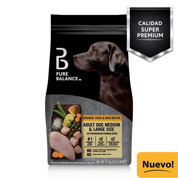 Super Premium - Alimentos Seco Perro Adulto Mediano/Grande De Pollo Y Arvejas, 12 kg