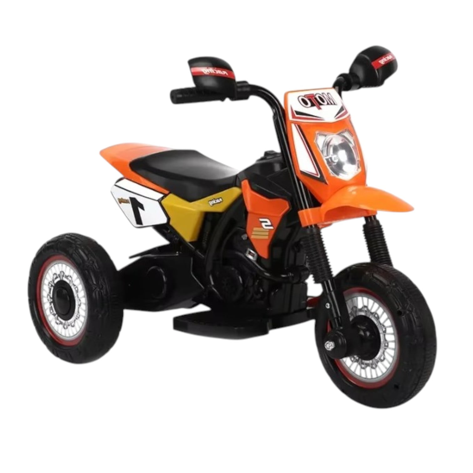 Vipnetwork - Triciclo Infantil Tipo Moto 3 Ruedas Naranjo