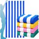 thumbnail image 1 of 4 Packs Oversized Stripe Bath Towels Beach Towel Lightweight, 1 of 3