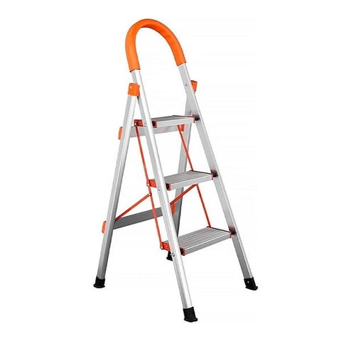 Genérico - Escalera Acero Tubular 3 Peldaños Soporte Heavy 150 Kg – Jz901-3A