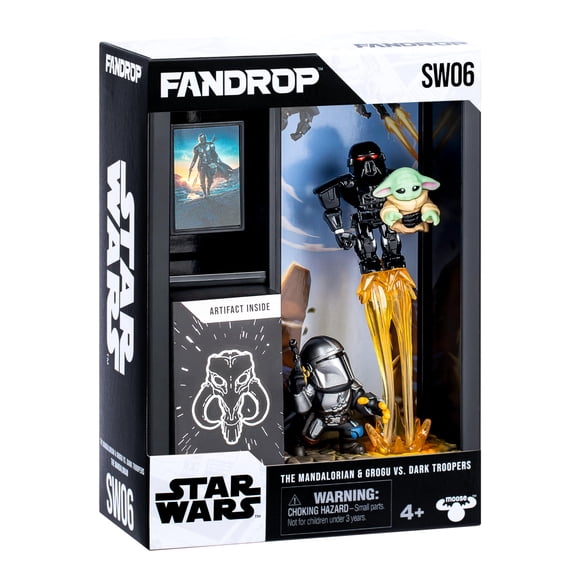 Fandrop - Star Wars: The Mandalorian™ - El Mandaloriano y Grogu vs. Dark Troopers, diorama exhibible