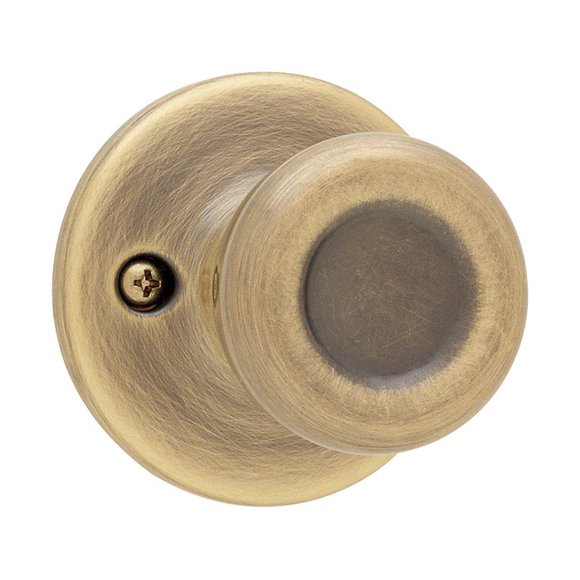 Tummy Knob Kwikset Tylo de latón envejecido para diestros o zurdos