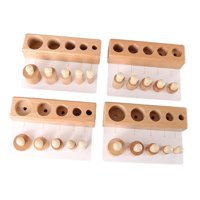 Magideal - Juego De Construcción De Cilindros De Madera, Herramienta Educativa Para Niños Pequeños , Pulido Pintado