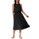 thumbnail image 2 of INSPIRE CHIC Conjunto de 2 Piezas para Mujer Falda Conjuntos de Regreso a Clases Top Corto sin Mangas Falda Midi Línea A Conjuntos de Verano Casual Negro L, 2 of 6