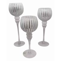 Genérico - Juego 3 Portavelas Copa Decoración Textura Rústico Jhn