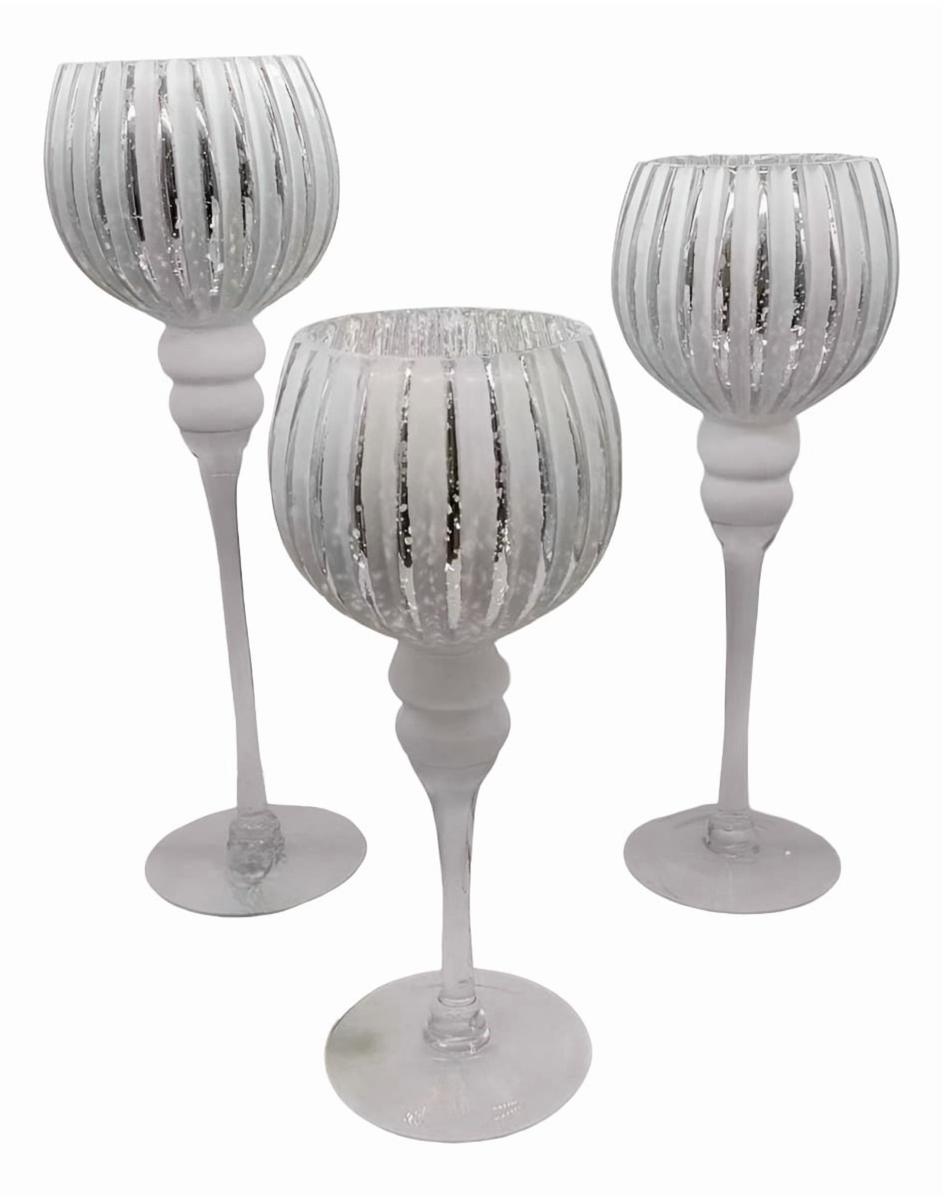 Genérico - Juego 3 Portavelas Copa Decoración Textura Rústico Jhn