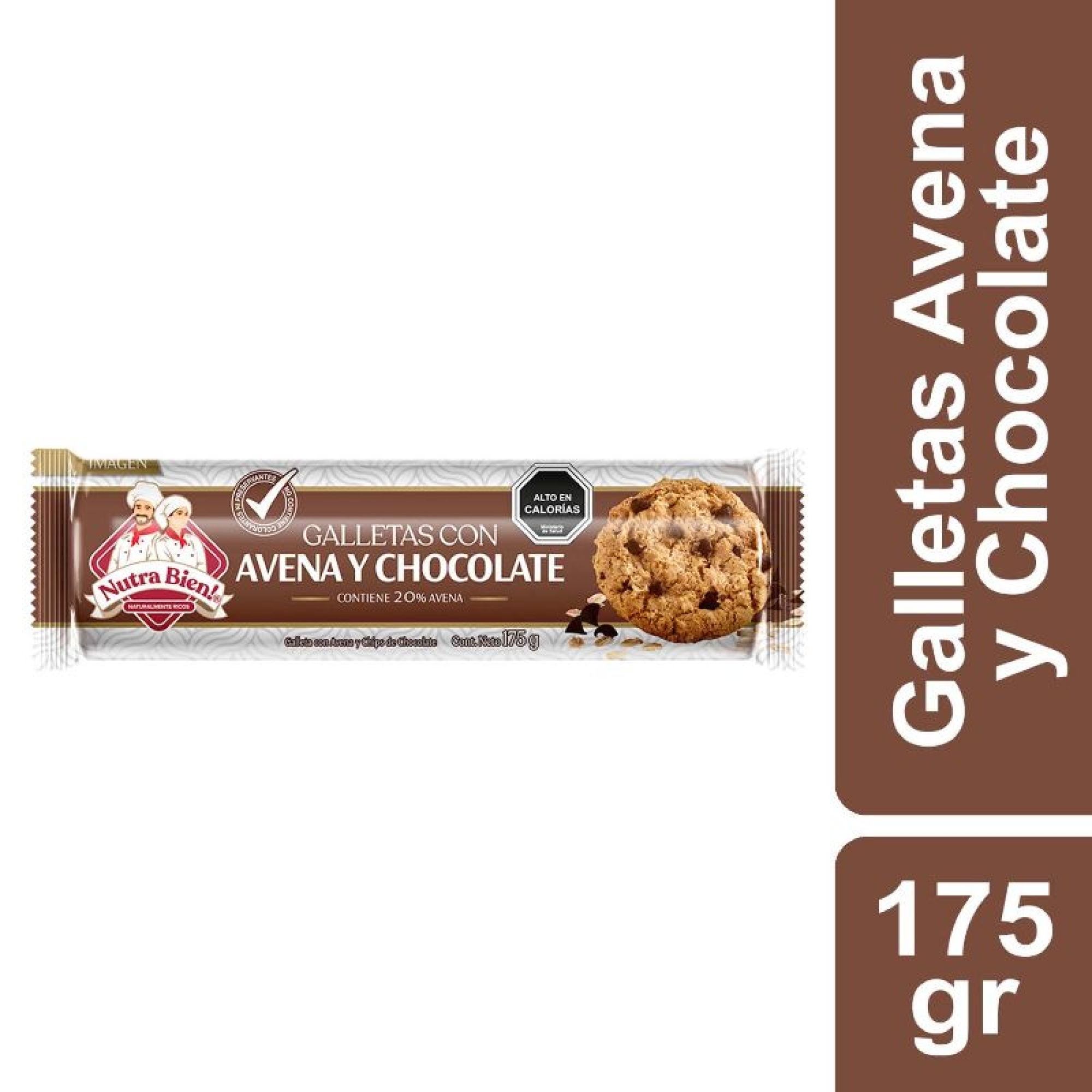Paquete Galletas Avena Y Chocolate Bolsa 175 g Nutra Bien