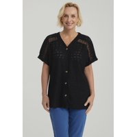 Fashionspark - Polera Mujer Lisa Abotonada Negro