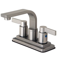 Grifo De Baño Kingston Brass Con Doble Manija, Juego Central De 4 Pulgadas