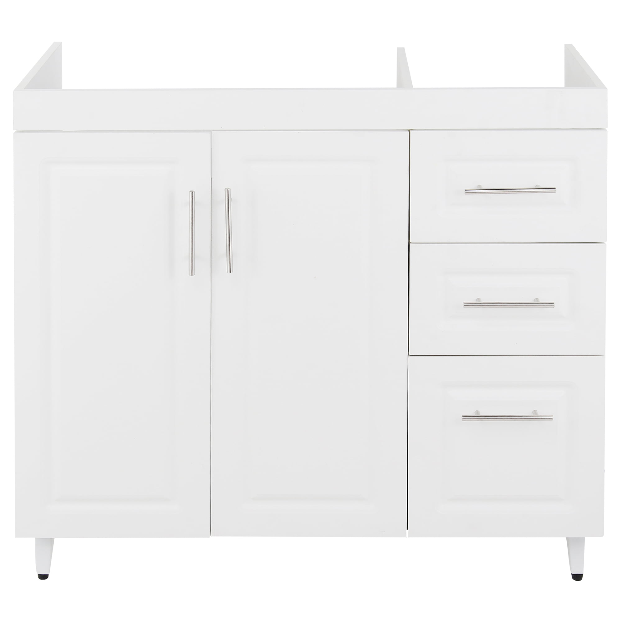 Domsa - Mueble Base De Cocina Blanco Doble Cajones Derecho 118x49x90 Cm (no Incluye Cubierta)