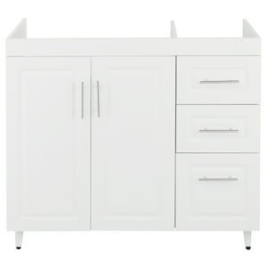 Domsa - Mueble Base De Cocina Blanco Doble Cajones Derecho 118X49X90 Cm (No Incluye Cubierta)