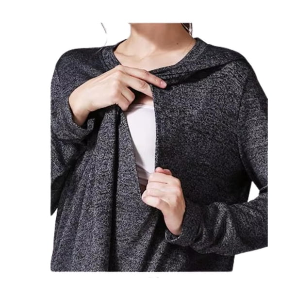 Polera Lactancia Maternidad Manga Larga Mari negro M