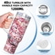 thumbnail image 5 of Flor de Cerezo Vaso aislado de acero inoxidable con asa, diseño temático, regalo para familia, amigos y fans; incluye pajita y encaja en el portavasos estándar, 40 oz, 5 of 6