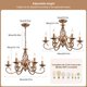 thumbnail image 3 of Candelabro Ganeed de 6 luces, 61 cm, bronce antiguo, 110 V, 3 of 9