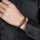 thumbnail image 2 of Pulsera de Dragon Caballero Cuero Tejido Acero Elegante m2, 2 of 3