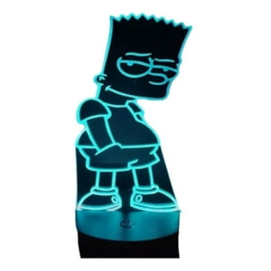 Lelumania - Lampara Ilusion 3D Bart De 7 Colores, Base Touch
