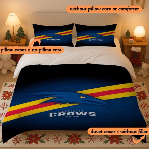 3pcs Adelaide Crows Printed Duvet Cover Set All-Season Use