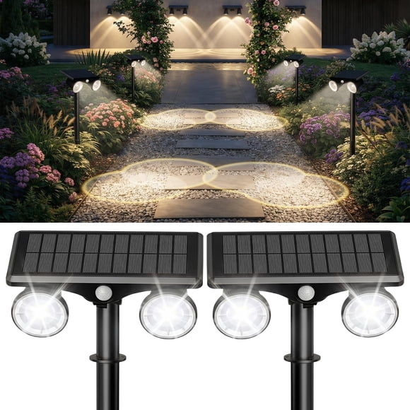 Focos Solares POOWUUDT Juego de 2 con Sensor de Movimiento IP65