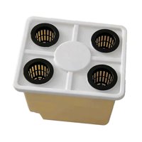 Magideal - Cubo Para Hidroponía Con De Sifón, Herramienta De Cultivo Sin Suelo, 12 X 10 X 9 Pulgadas, Macetero Para Cultivo De Verduras Para Centros Tapa De 4 Agujeros