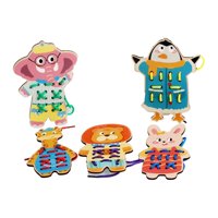 Bothyi - Tarjetas De Encaje Para Niños En Edad Preescolar Y Niños Juguetes De Habilidades Motoras Tarjetas De Costura De Madera Estilo A