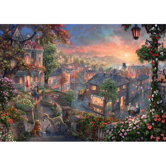 Rompecabezas Schmidt Thomas Kinkade La Dama y el Vagabundo 1000 piezas