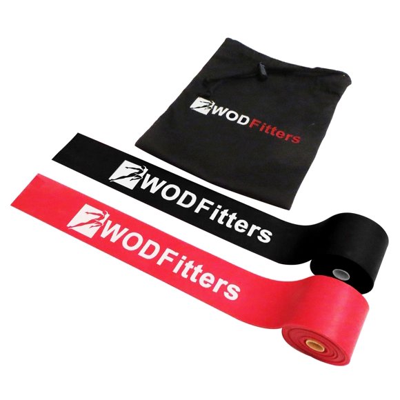 WODFitters Floss Bands 2-Pack Compresión Muscular Rojo y Negro